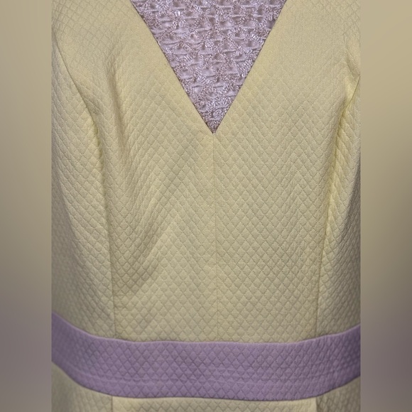 Laura Bernal Sleeveless Yellow Sheath Dress with Lace Detail Size 8 - Picture 4 of 7